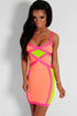 Entice Neon Multicolour Bodycon Bandage Dress