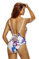 Floral Backless Lace up Monokini