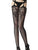 Floral Keyhole Stockings with Attached Garter Belt