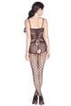 Floral Shade Mesh Body Stocking with Pothole Legs