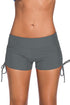 Gray Adjustable Ties Swim Bottom Shorts