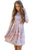 Gray Chic Long Sleeve Boho Floral Pattern Dress