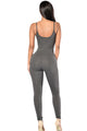 Gray Spaghetti Straps Simple Stretch Jumpsuit