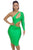 Green One-shoulder Cutout Club Bodycon Dress