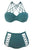 Green Strappy Push-up High Waist Bikini Swimsuit