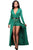 Green Wrap V Neck Belted Long Sleeve Romper Dress