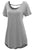 Sexy Grey Comfy Short Sleeve Basic Long T-shirt
