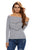 Grey Heart Shape Rhinestone Decor Off-shoulder Knit Sweater