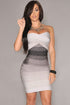 Grey Strapless Ombre Bandage Dress