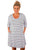 Grey White Stripes Relaxed Curvy Dress