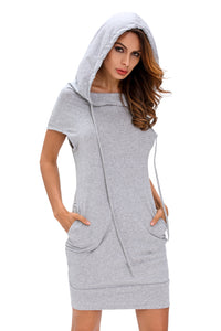 Heather Grey Hooded Sweatshirt Dress