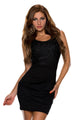 Lace Surface Tank Top Black Bodycon Dress