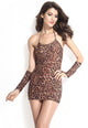 Leopard Chemise Dress with Gloves