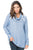 Light Blue Raw Edge Cowl Neck Pullover Sweatshirt