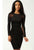 Lily Mesh Exposed Top and Side Bodycon Dress Black