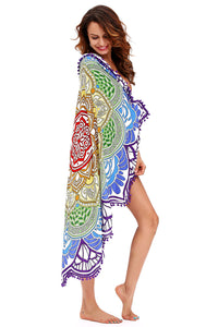 Magic Mandala Lotus Colorful Beach Towel