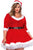 Maribou Trim Sweetheart Neck Plus Miss Santa Dress Costume