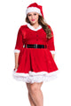 Maribou Trim Sweetheart Neck Plus Miss Santa Dress Costume