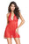 Merry Red Lace Mesh Babydoll