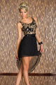 Metal Floral Foils Tulle Skirt Cocktail Ball Party Long Dress