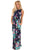 Navy Floral Print Sleeveless Long Boho Dress