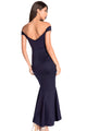 Navy Off-shoulder Mermaid Jersey Evening Dress