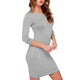 New Dress Women Summer Autumn Sexy Casual Above-knee Dress Fashion Elegent Black Dress Vestidos Long Sleeve Dress