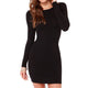 New Dress Women Summer Autumn Sexy Casual Above-knee Dress Fashion Elegent Black Dress Vestidos Long Sleeve Dress