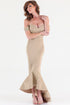Nude Off-shoulder Mermaid Jersey Evening Dress