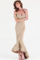Nude Off-shoulder Mermaid Jersey Evening Dress