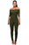 Olive Green Bardot Neckline Fashion Jumpsuit