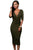 Olive Green Two-way Bodycon Midi Dress