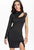 One Sleeved Little Black Club Dress with Slit