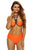 Orange High Neck Cross Back High Waist Swimsuit