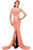 Orange Lace Glamour Split Maxi Party Dress