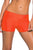 Orange Wide Waistband Swimsuit Bottom Shorts