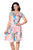Pink Backdrop Floral Print A-line Loose T-shirt Dress