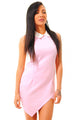 Pink Contrasting Collared Bodycon Dress