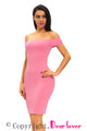 Pink Crisscross Off Shoulder Bodycon Dress
