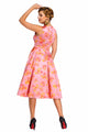 Pink Digital Floral Vintage Swing Dress