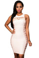 Pink Lace Up Design Luxe Bandage Dress