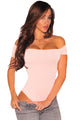 Pink Off Shoulder Bodysuit