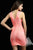 Pink Ribbed V-neck Party Bandage Dress
