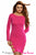 Pink Sexy Cut-Out Long Sleeves Party Bodycon Dress
