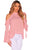 Pink Sexy Flirt Cold Shoulder Ruffle Flare Sleeve Top