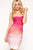 Pink Strapless Ombre Bandage Dress