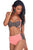 Pink Taupe Stylish Bicolor High Waist Swimsuit