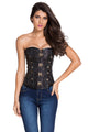 Plus Size Black Steampunk Style Over Bust Corset with Chain