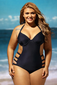Plus Size Cut Out One Piece Swimsuit