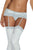 Plus Size White Lace Mesh Garters With G-String